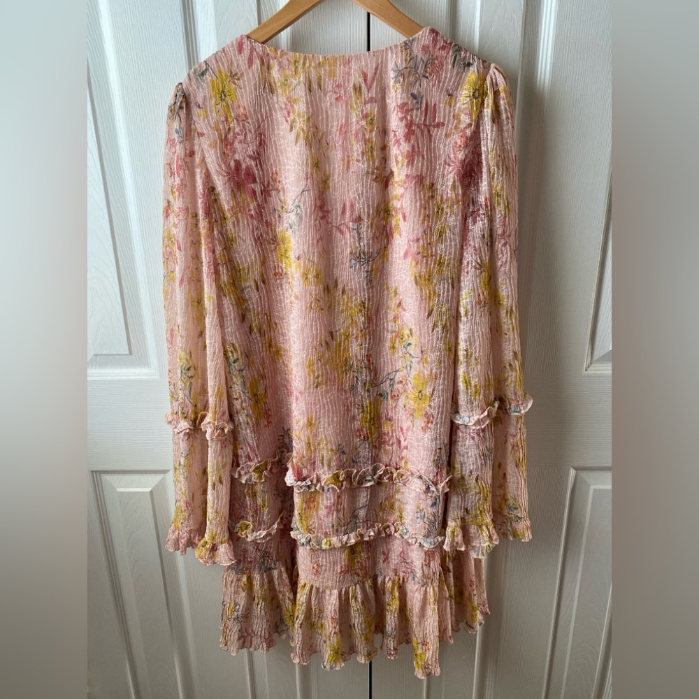 Tularosa Floral Long Sleeve Dress - Pink and Yellow - Picture 4 of 13